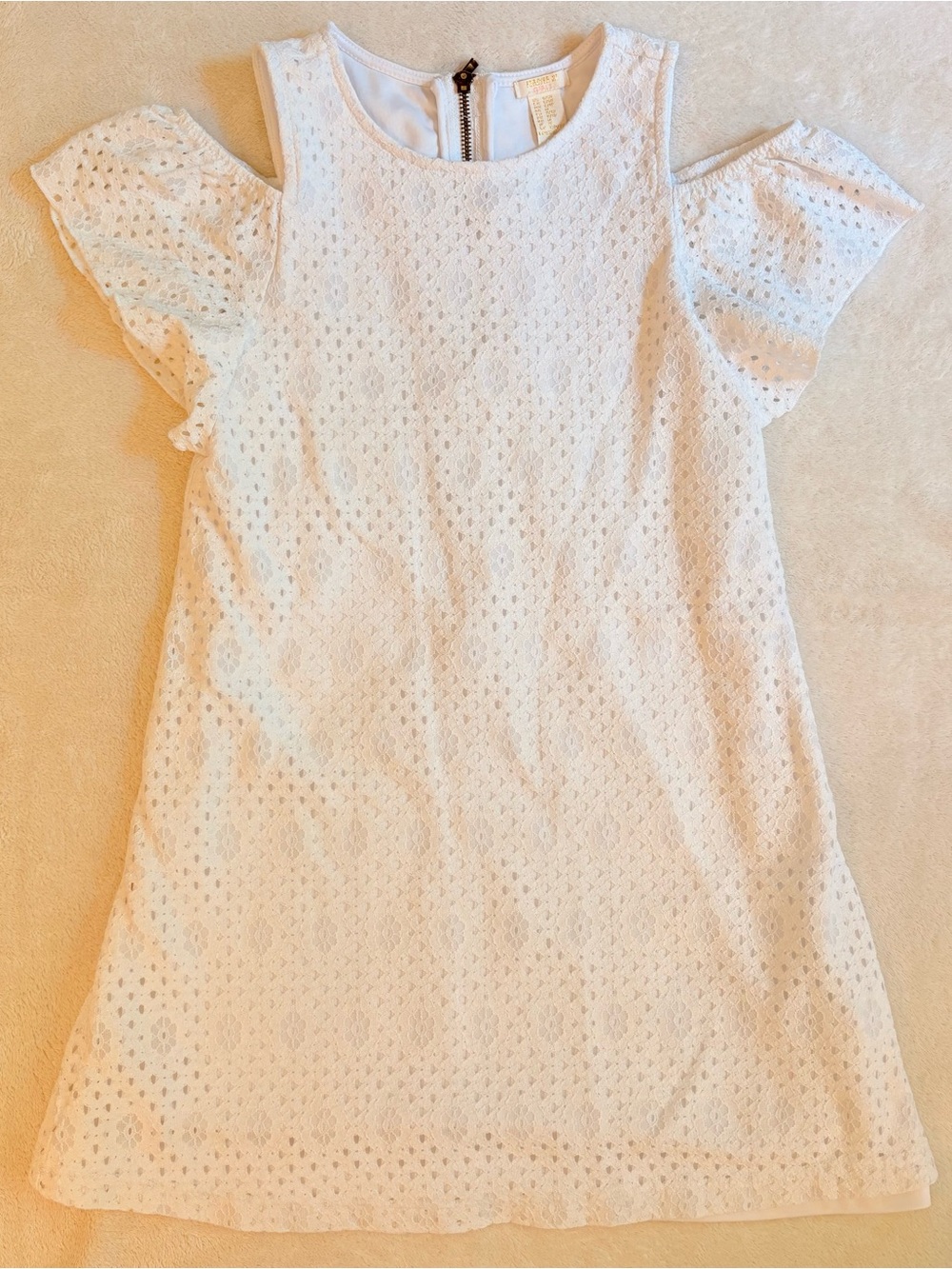 Forever 21 White Eyelet Cold-Shoulder Dress Girls 9/10
